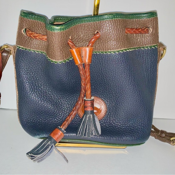 Dooney & Bourke Handbags - Vintage Dooney and Bourke Drawstring Bucket Crossbody Bag Colorblock